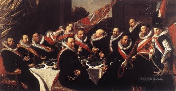 セントジョージ市民衛兵将校の晩餐会 肖像画 オランダ黄金時代のフランス・ハルス Oil Paintings